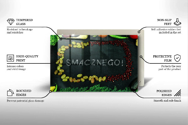 Kryt na indukčnú dosku Nápis Smacznego!
