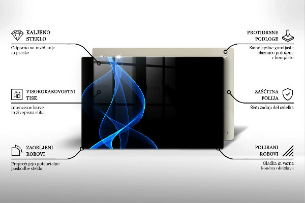 Sklo za varnú dosku Modré čiary dymu