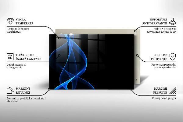 Sklo za varnú dosku Modré čiary dymu