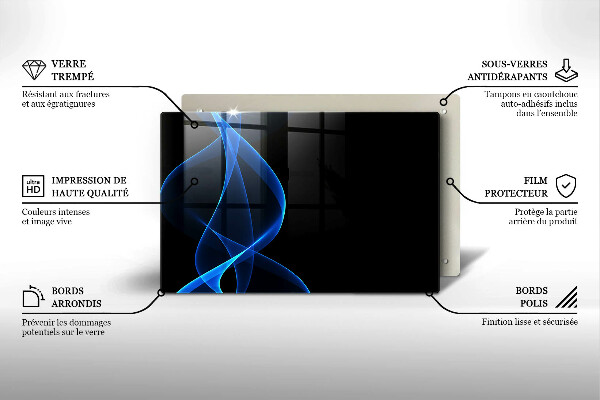 Sklo za varnú dosku Modré čiary dymu
