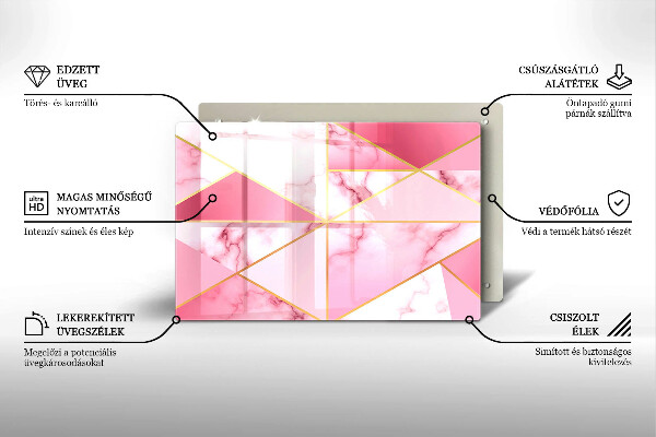 Sklo za varnú dosku Geometrický mramor