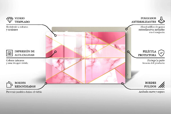 Sklo za varnú dosku Geometrický mramor