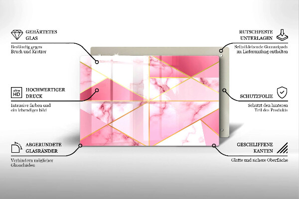 Sklo za varnú dosku Geometrický mramor