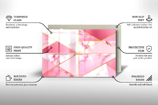 Sklo za varnú dosku Geometrický mramor