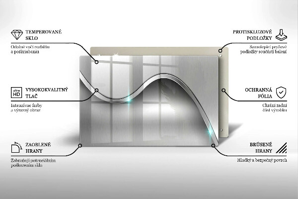 Kalené sklo za sporák Kovová abstrakcia