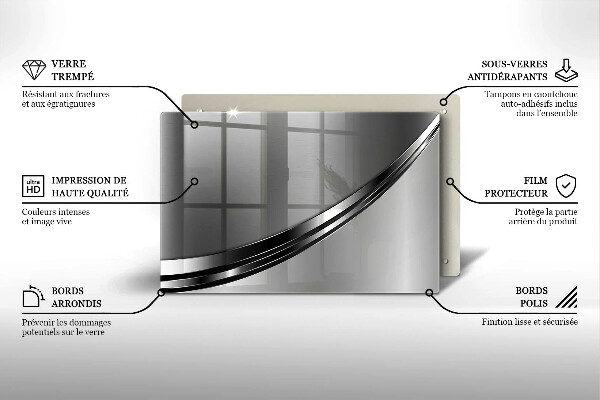 Kalené sklo za sporák Kovová abstrakcia