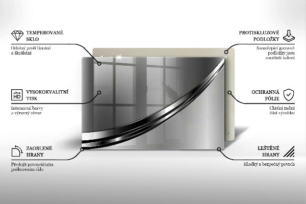 Kalené sklo za sporák Kovová abstrakcia