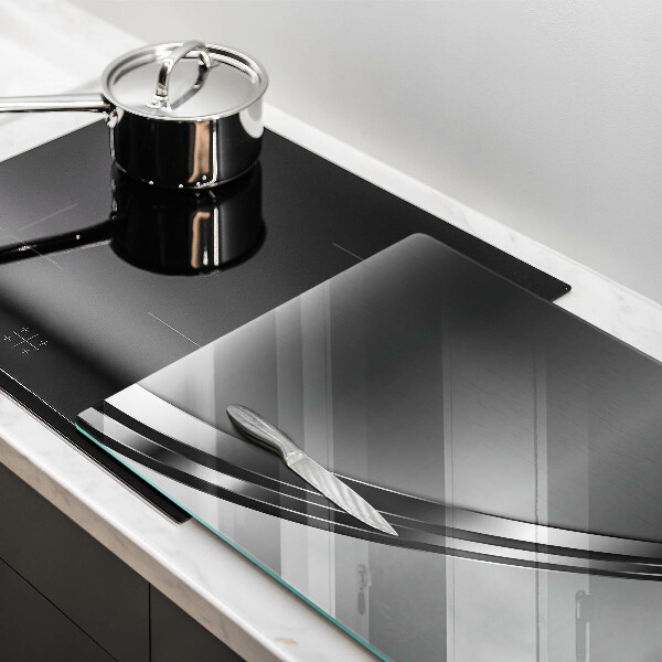 Kalené sklo za sporák Kovová abstrakcia