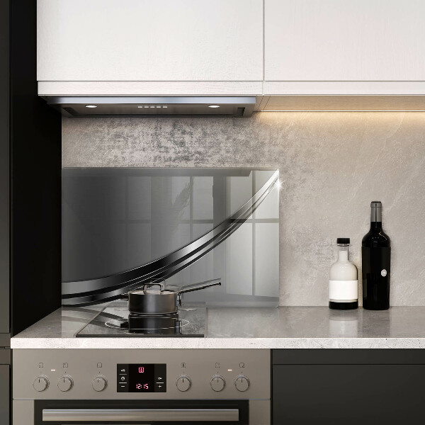 Kalené sklo za sporák Kovová abstrakcia