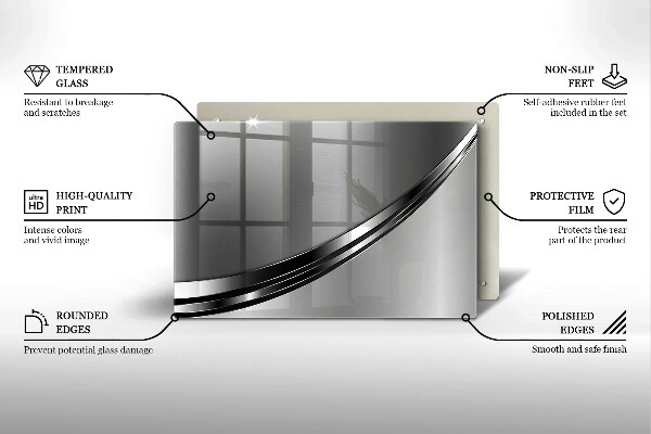 Kalené sklo za sporák Kovová abstrakcia