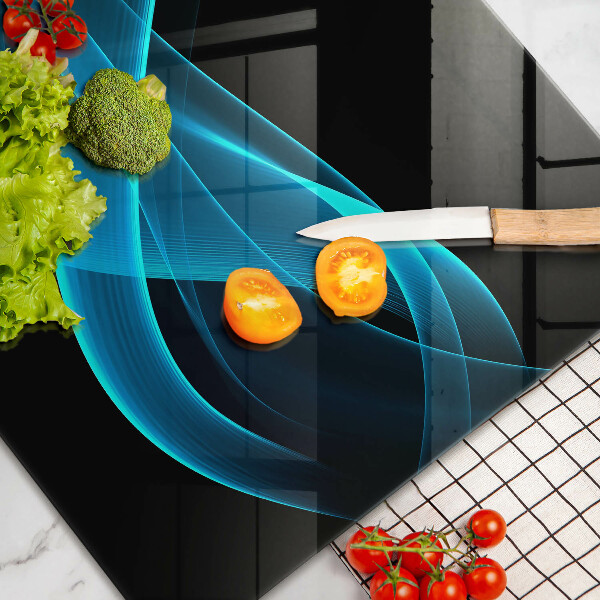 Kalené sklo za sporák Modrá abstrakcia