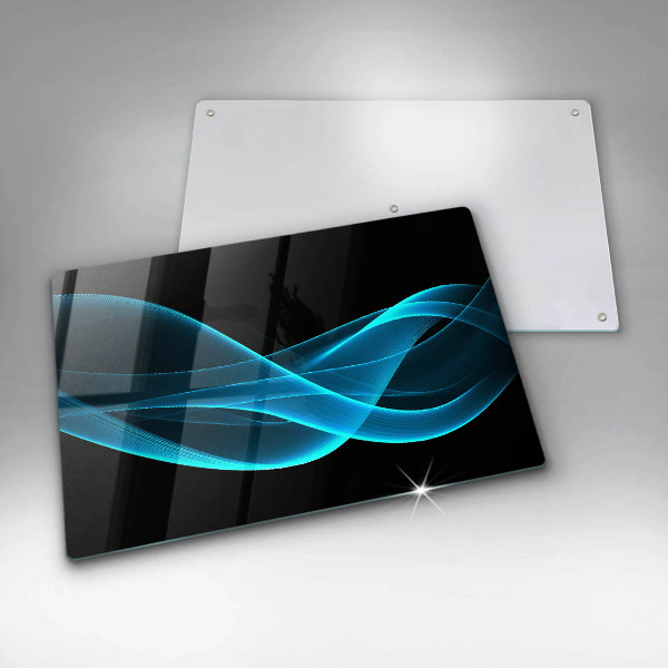 Kalené sklo za sporák Modrá abstrakcia