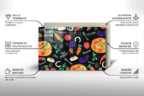 Sklo za varnú dosku Jedlo ilustrácie