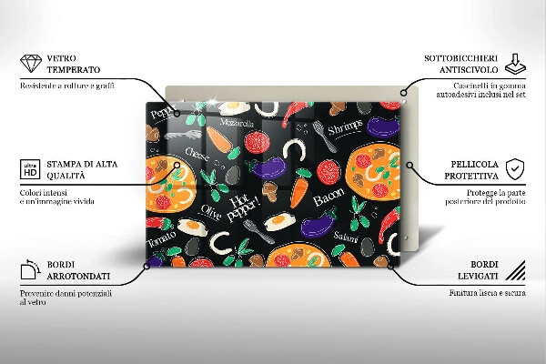 Sklo za varnú dosku Jedlo ilustrácie