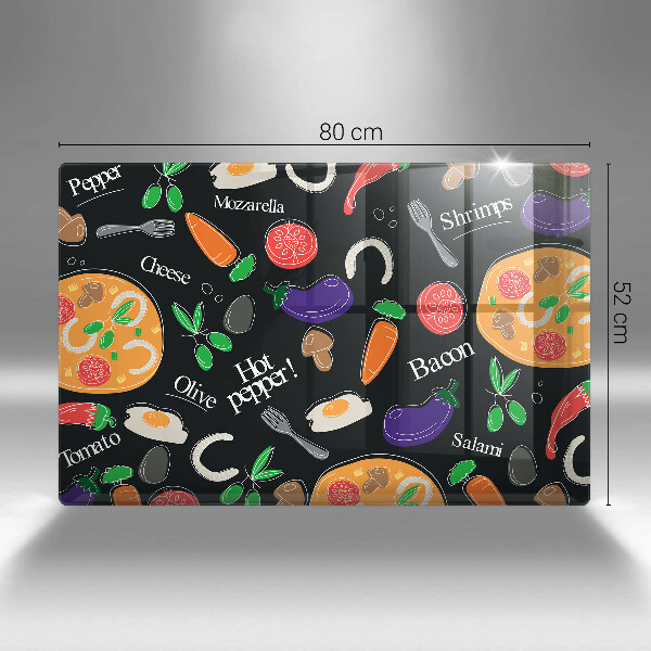 Sklo za varnú dosku Jedlo ilustrácie