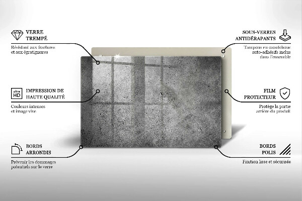 Kalené sklo za sporák Textúra betónového kameňa