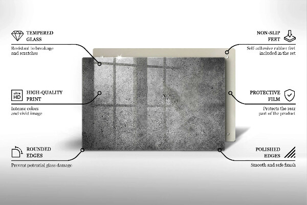 Kalené sklo za sporák Textúra betónového kameňa