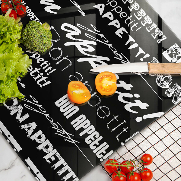 Sklo za varnú dosku Kuchynské titulky Bon appetit