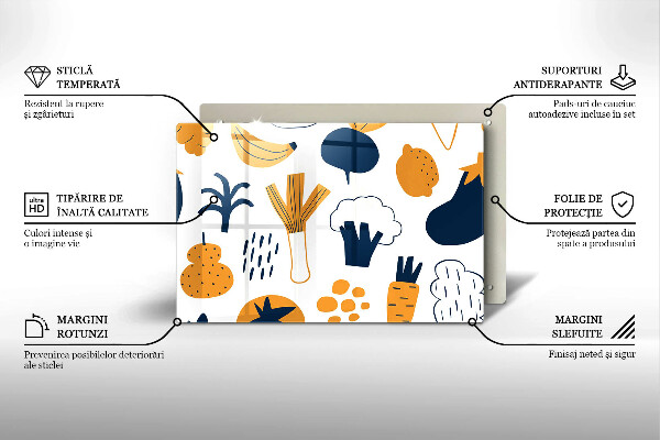 Sklo za varnú dosku Jedlo ilustrácie