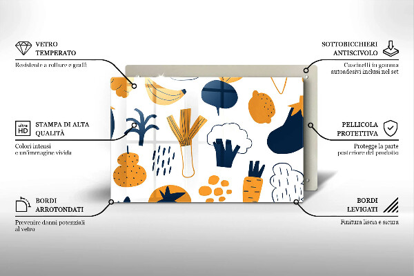 Sklo za varnú dosku Jedlo ilustrácie