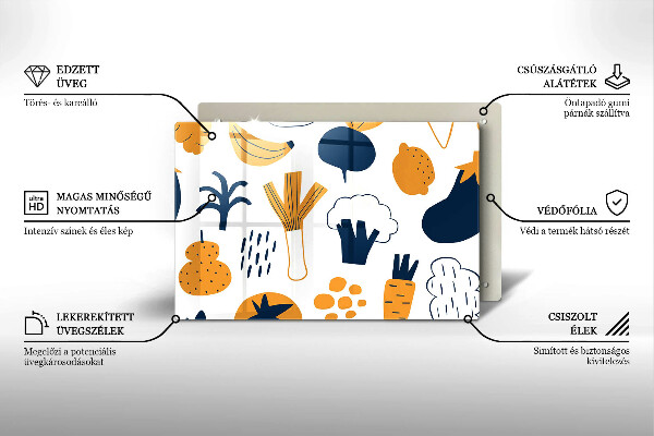 Sklo za varnú dosku Jedlo ilustrácie