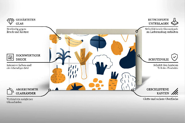 Sklo za varnú dosku Jedlo ilustrácie