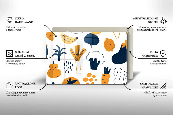 Sklo za varnú dosku Jedlo ilustrácie