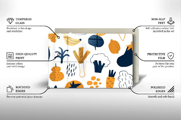 Sklo za varnú dosku Jedlo ilustrácie