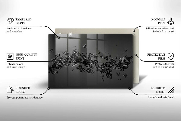 Kryt na indukčnú dosku Abstraktné 3D tvary