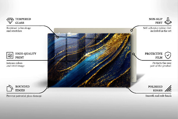 Krycia doska na sporák Námornícka modrá abstrakcia