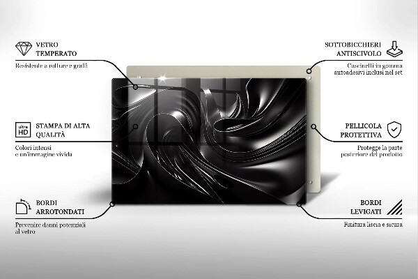 Krycia doska na sporák Abstraktná čierna hmota