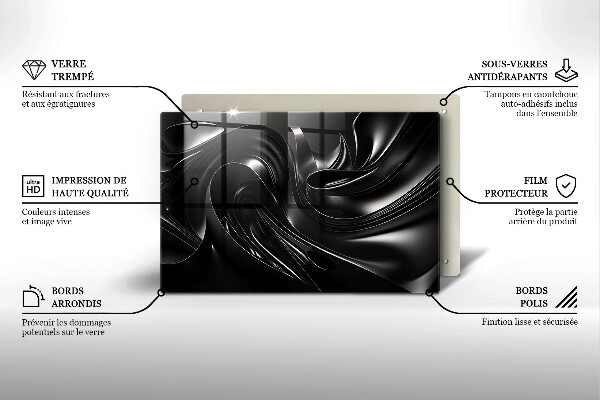 Krycia doska na sporák Abstraktná čierna hmota