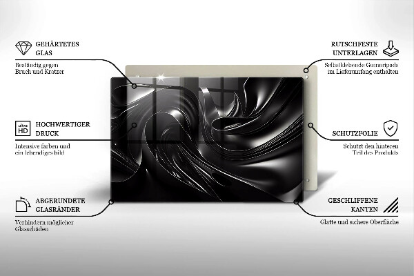 Krycia doska na sporák Abstraktná čierna hmota