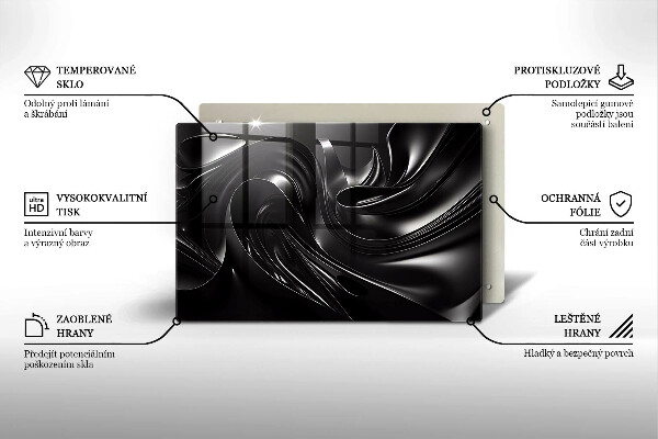 Krycia doska na sporák Abstraktná čierna hmota