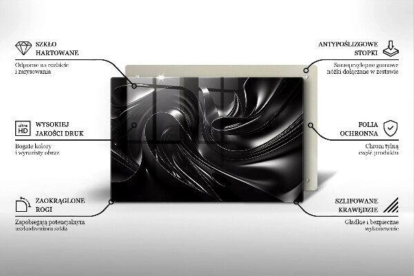 Krycia doska na sporák Abstraktná čierna hmota