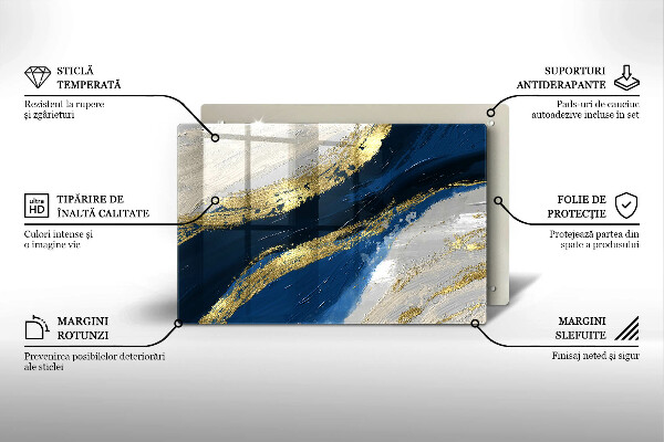 Krycia doska na sporák Textúra so zlatom