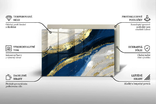 Krycia doska na sporák Textúra so zlatom