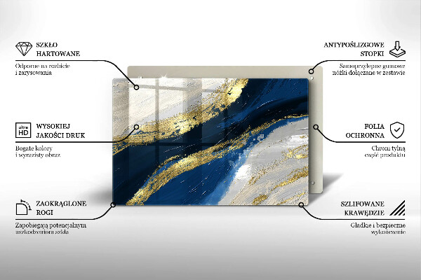 Krycia doska na sporák Textúra so zlatom