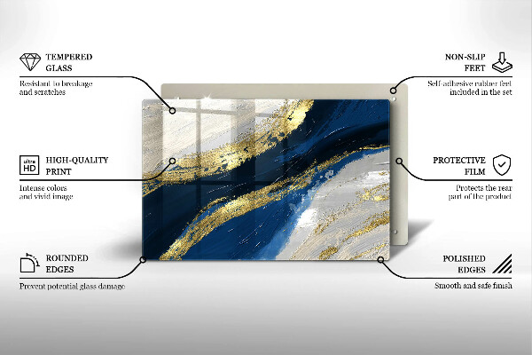 Krycia doska na sporák Textúra so zlatom