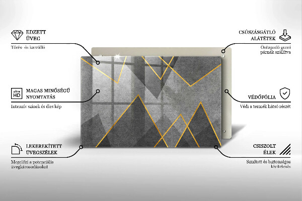 Krycia doska na sporák Ostré tvary