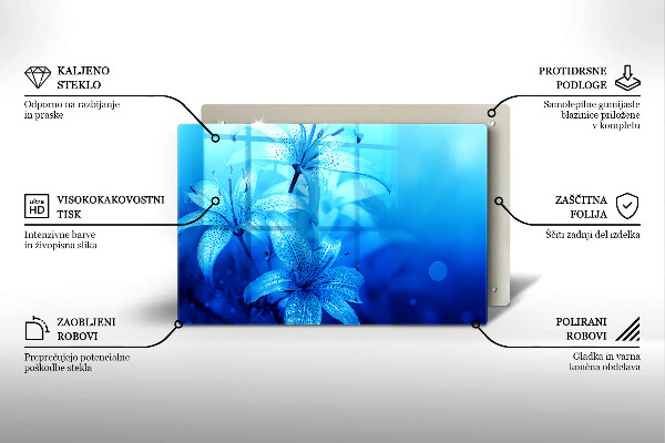 Krycia doska na sporák Modré kvety