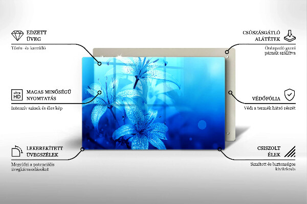 Krycia doska na sporák Modré kvety