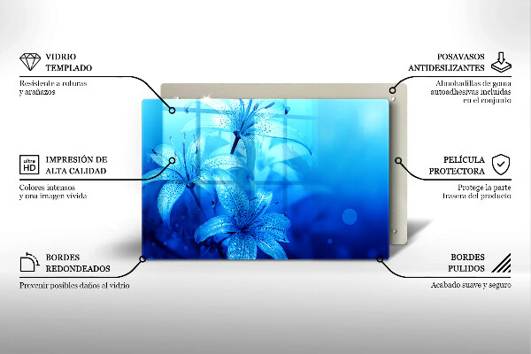 Krycia doska na sporák Modré kvety