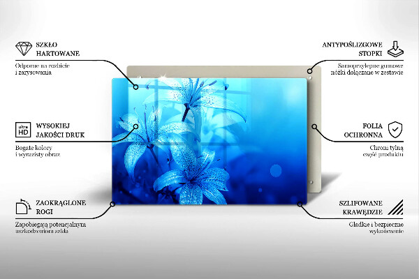 Krycia doska na sporák Modré kvety
