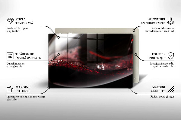 Krycia doska na sporák Červené víno v pohári