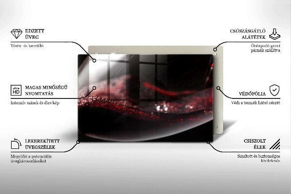 Krycia doska na sporák Červené víno v pohári