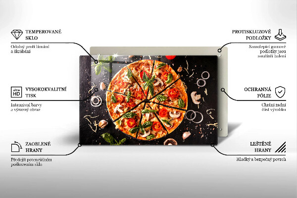 Sklo za varnú dosku Pizza s hubami