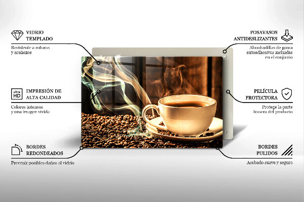 Sklo za varnú dosku Šálka a kávové zrná