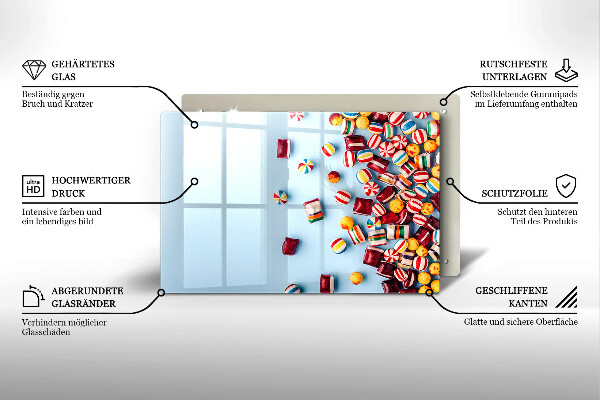 Sklo za varnú dosku Farebné cukríky