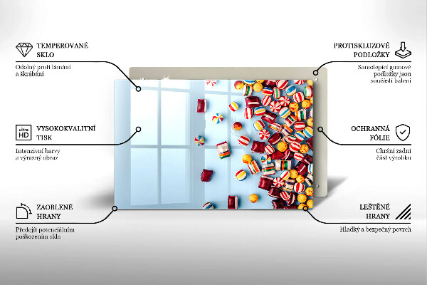 Sklo za varnú dosku Farebné cukríky